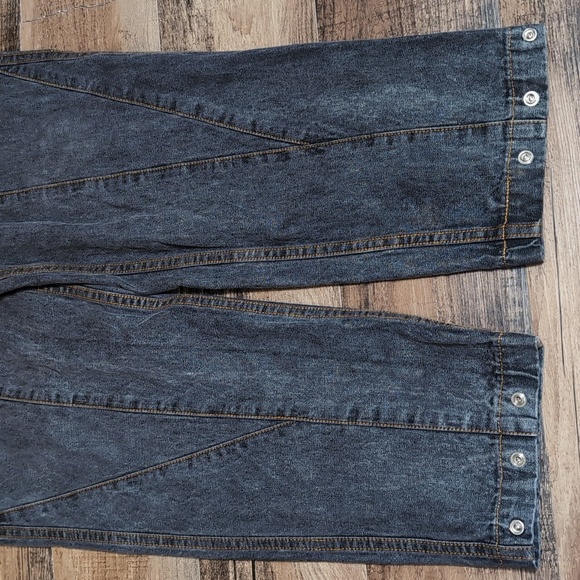 Levis Sport Jeans Vintage 80s Mom Jeans Snap Ankle Grey Acid Wash Orange Accent - Picture 11 of 14